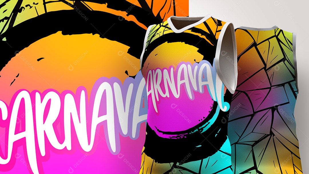 Abadá de Carnaval Estampa de Camisa Texto Carnaval Ai + EPS