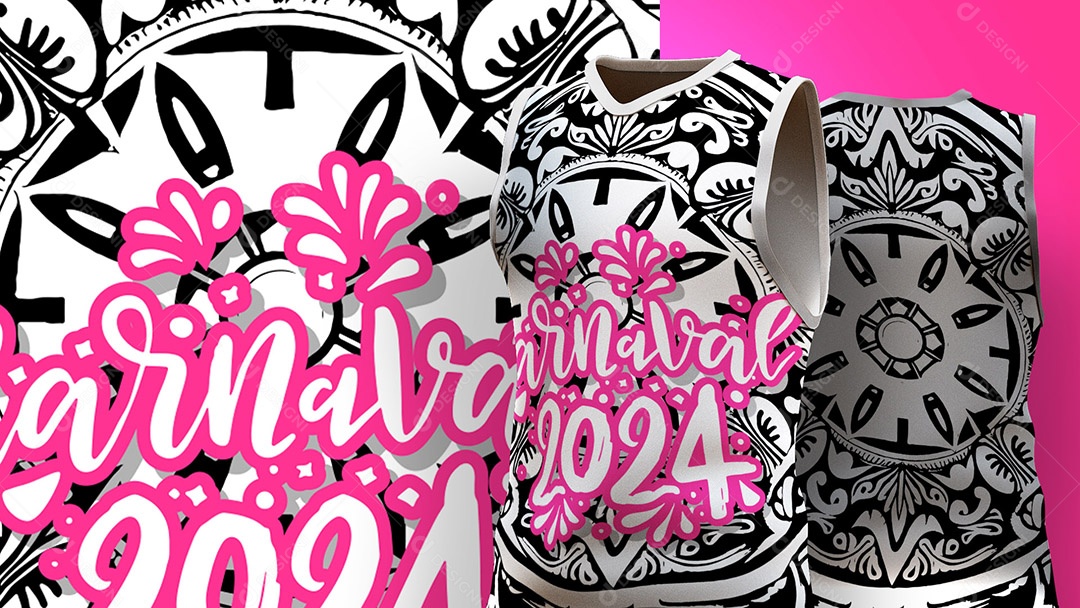 Abadá de Carnaval Estampa de Camisa Texto Carnaval 2024 Ai + EPS