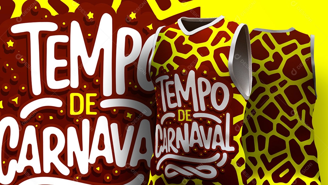 Abadá de Carnaval Estampa de Camisa Texto Tempo De Carnaval Ai + EPS