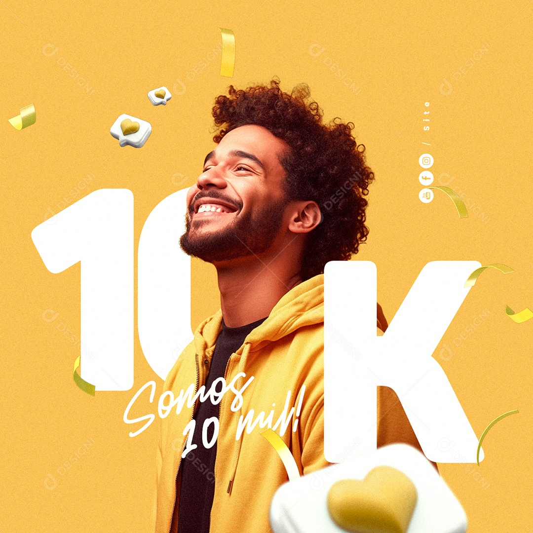 Seguidores Somos 10k 10 mil Social Media PSD Editável