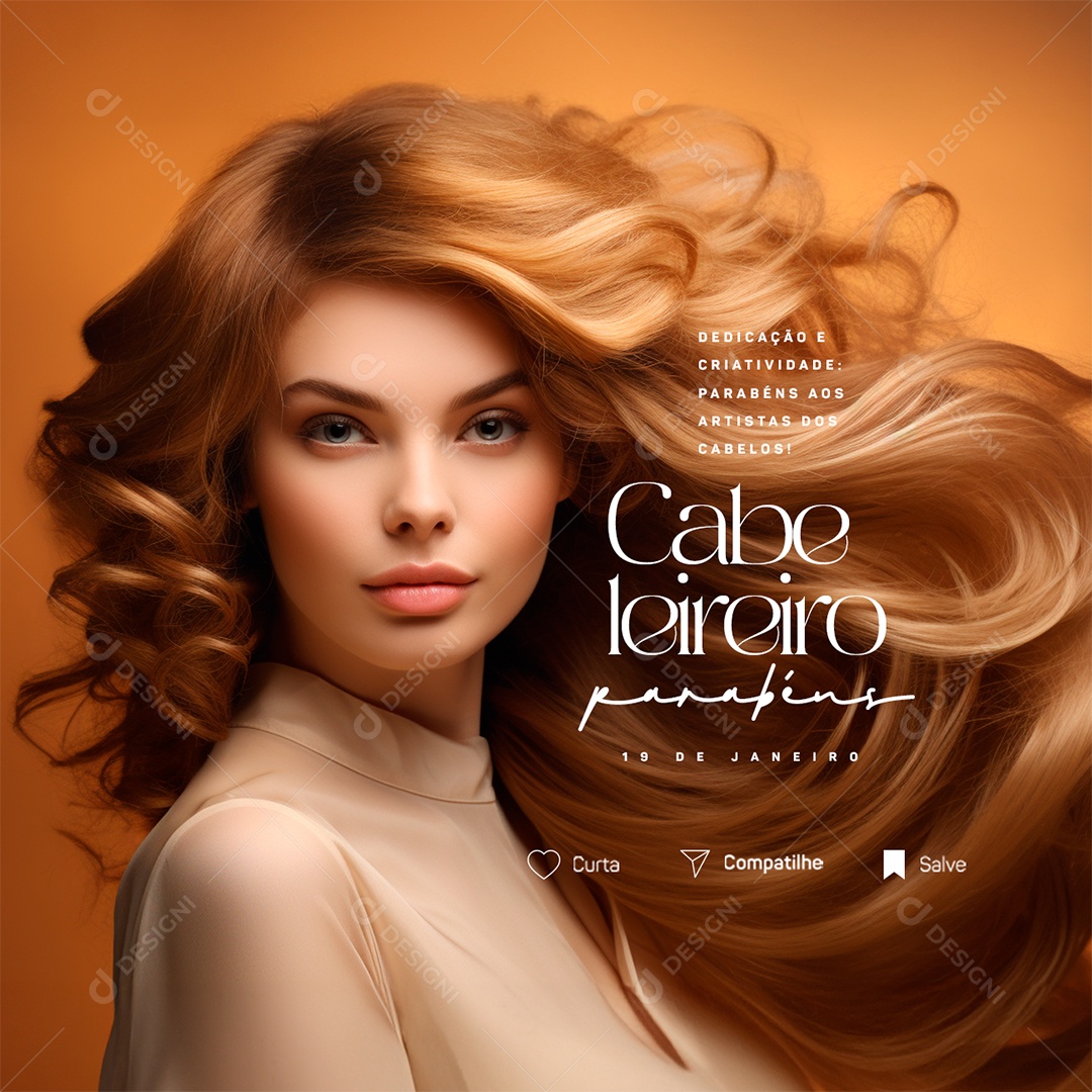 Dia Do Cabeleireiro Parabéns Dedicação e Criatividade Social Media PSD Editável
