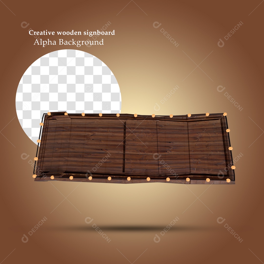 Elemento 3D Placa De Madeira Para Composição PSD