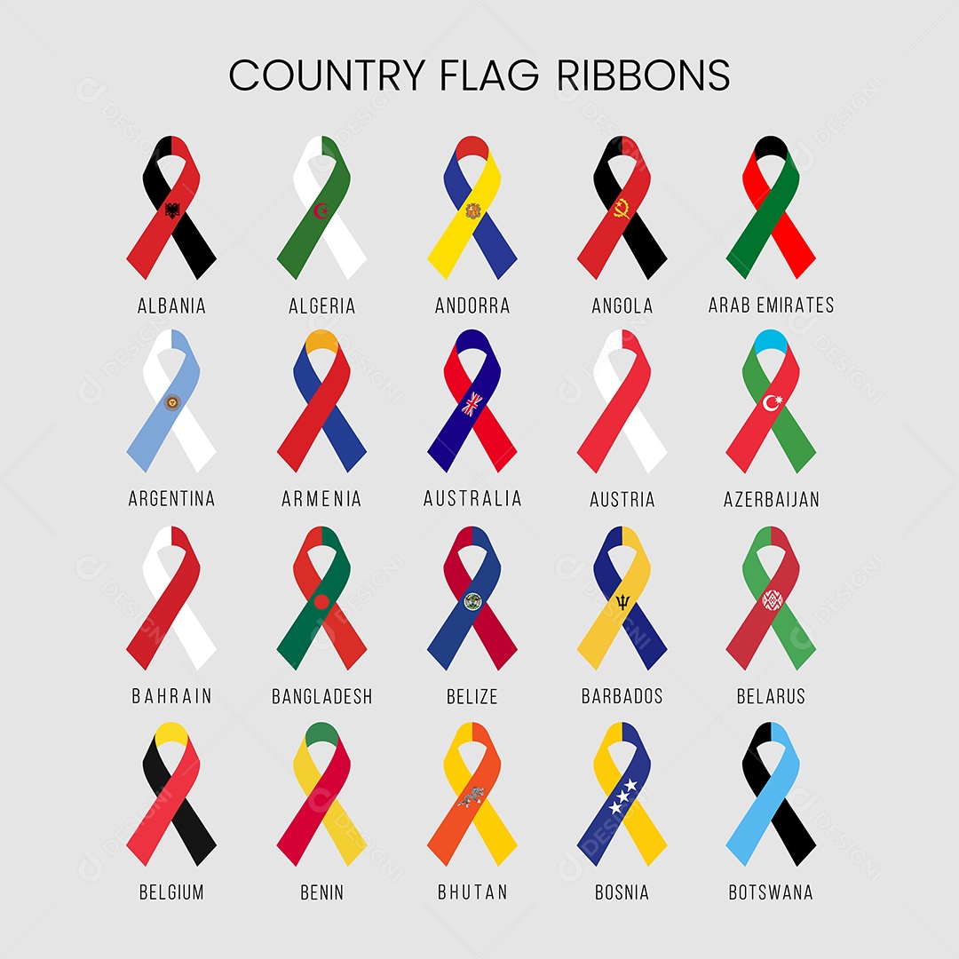 Conjunto de Fitas de Bandeiras de Países Vetor EPS