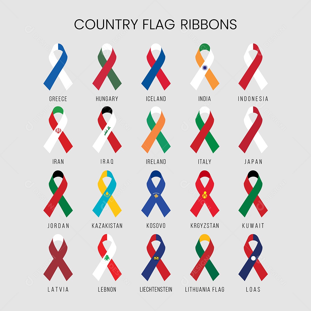 Conjunto de Fitas de Bandeiras de Países Vetor EPS