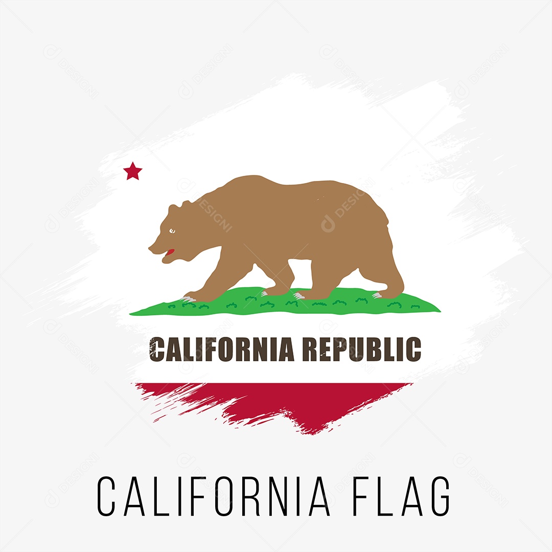 Bandeira do Estado da California Ilustração Vetor EPS