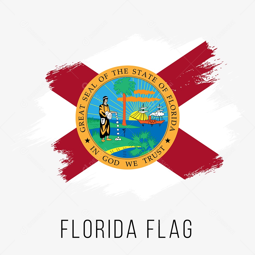 Bandeira do Estado da Florida Ilustração Vetor EPS