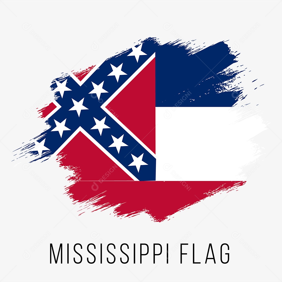 Bandeira do Estado do Mississippi Ilustração Vetor EPS