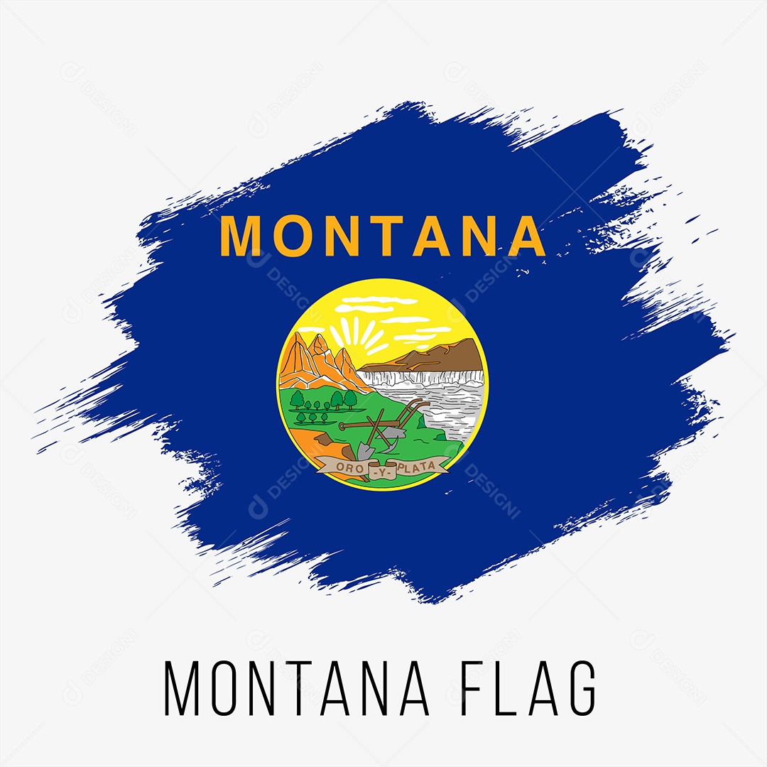 Bandeira do Estado de Montana Ilustração Vetor EPS