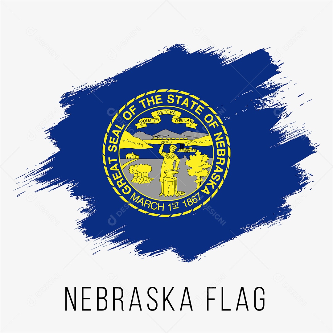 Bandeira do Estado de Nebraska Ilustração Vetor EPS