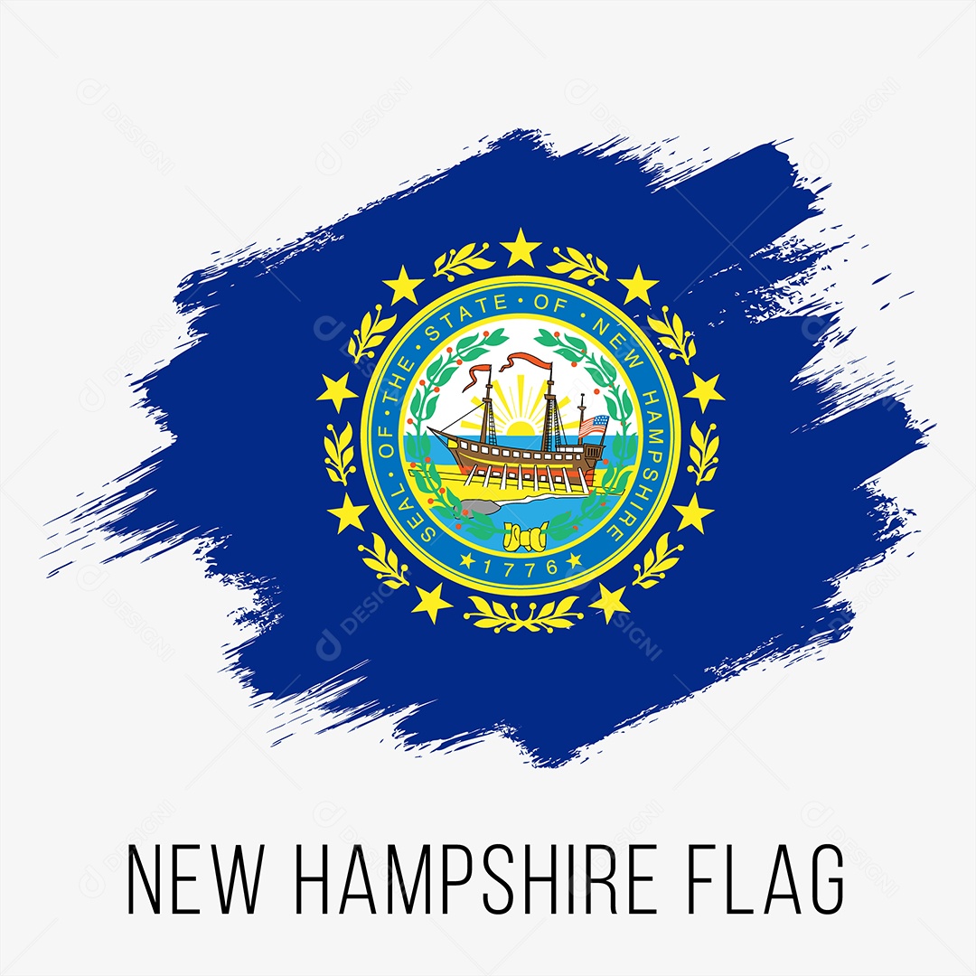 Bandeira do Estado de New Hampshire Ilustração Vetor EPS