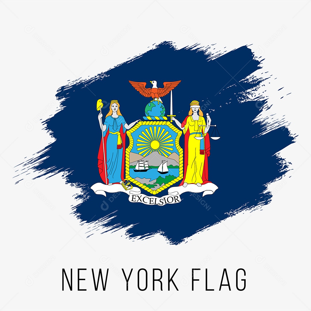 Bandeira do Estado de Nova York Ilustração Vetor EPS