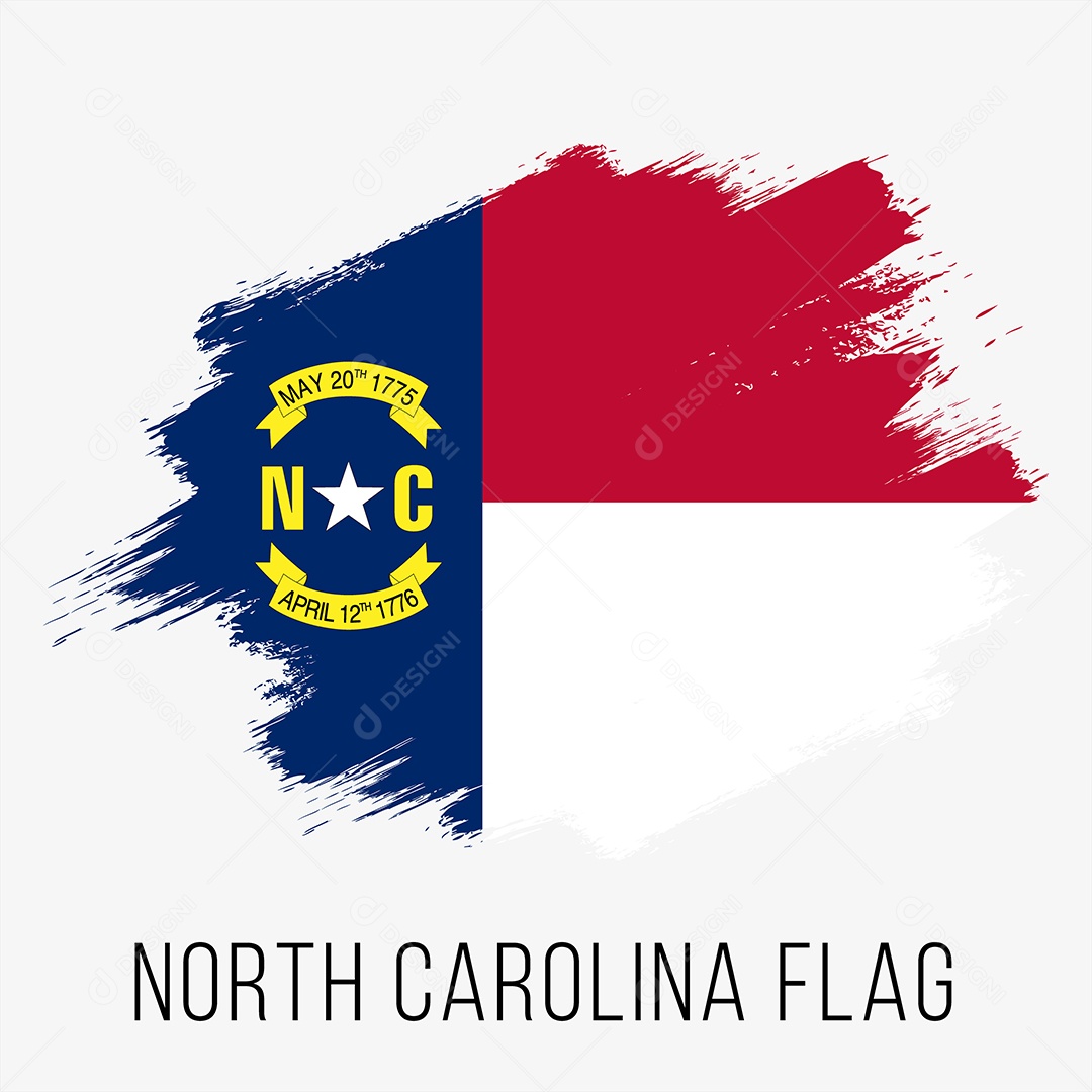 Bandeira do Estado da Carolina do Norte Ilustração Vetor EPS