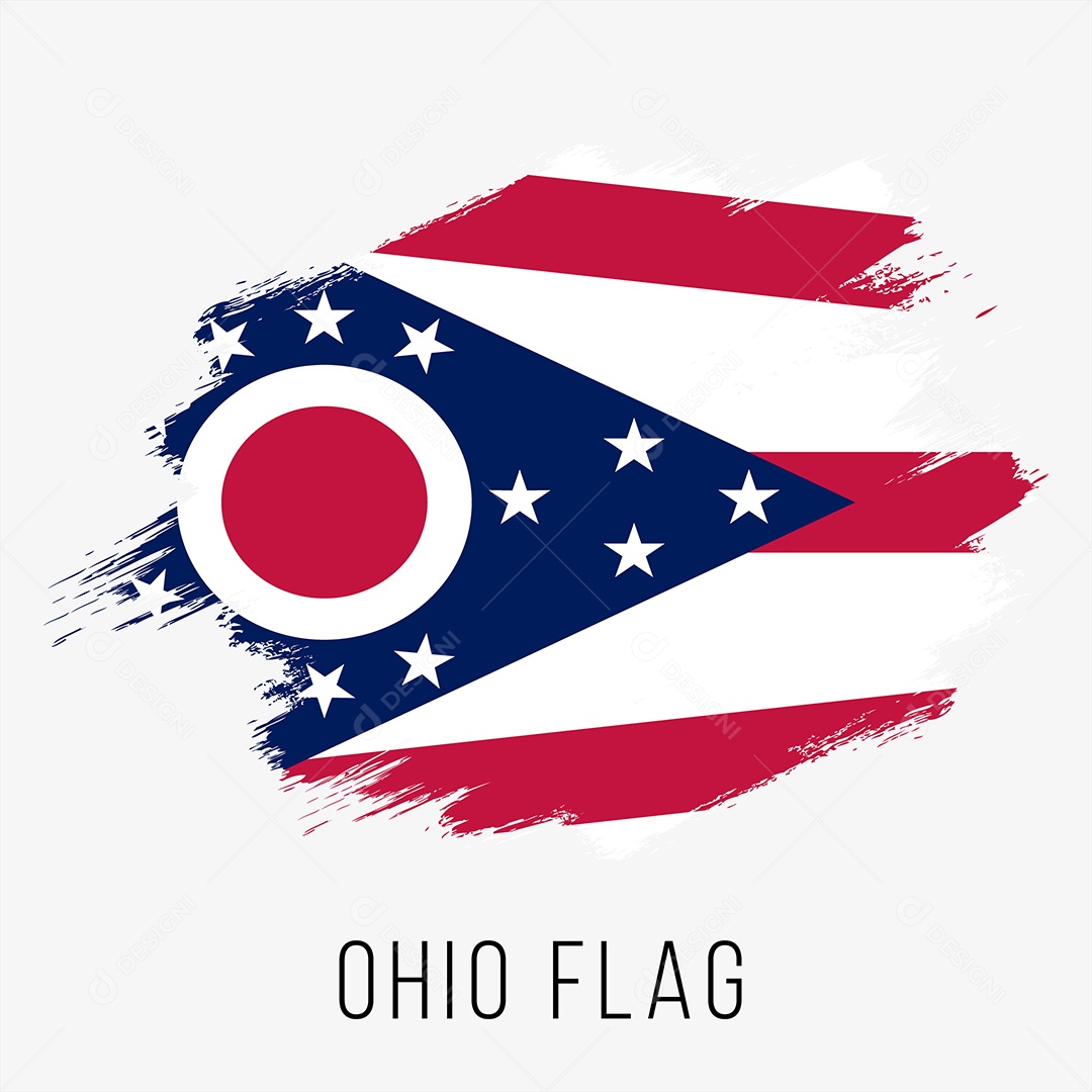 Bandeira do Estado de Ohio Ilustração Vetor EPS