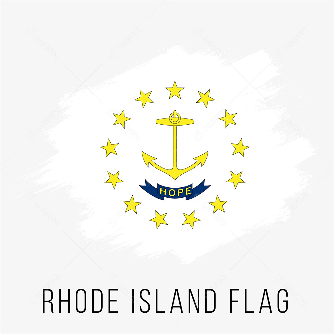 Rhode Island Bandeira do Estado de Rhode Island Ilustração Vetor EPS
