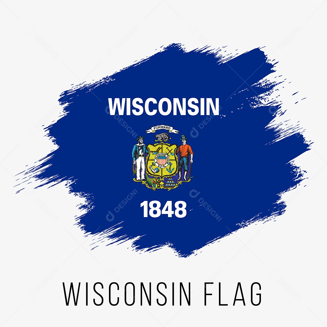 Bandeira do Estado de Wisonsin Ilustração Vetor EPS