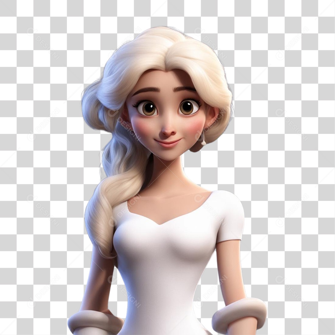 Personagem 3D mulher Cartoon PNG Transparente