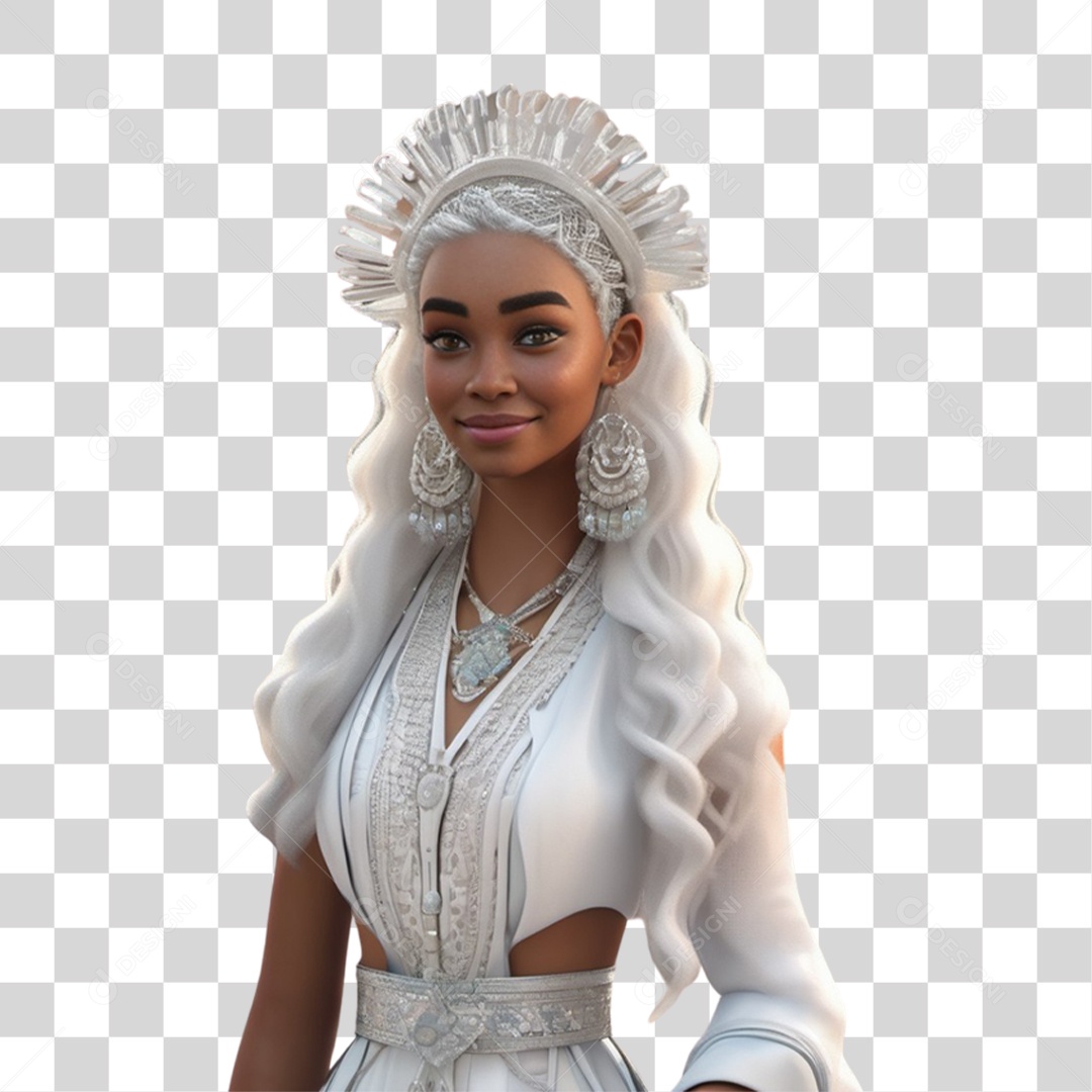 Mulher de Branco PNG Transparente