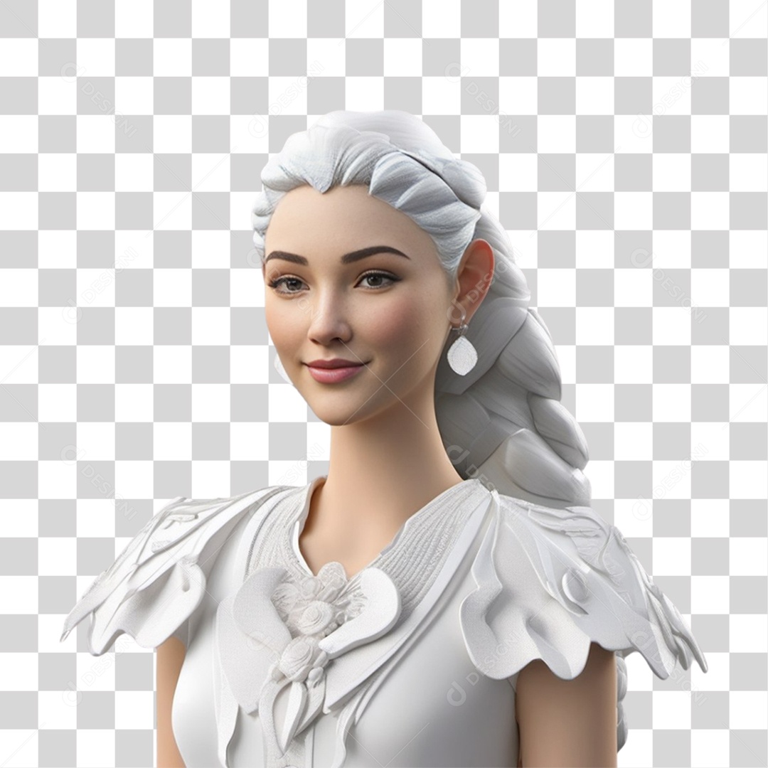 Mulher de Branco PNG Transparente