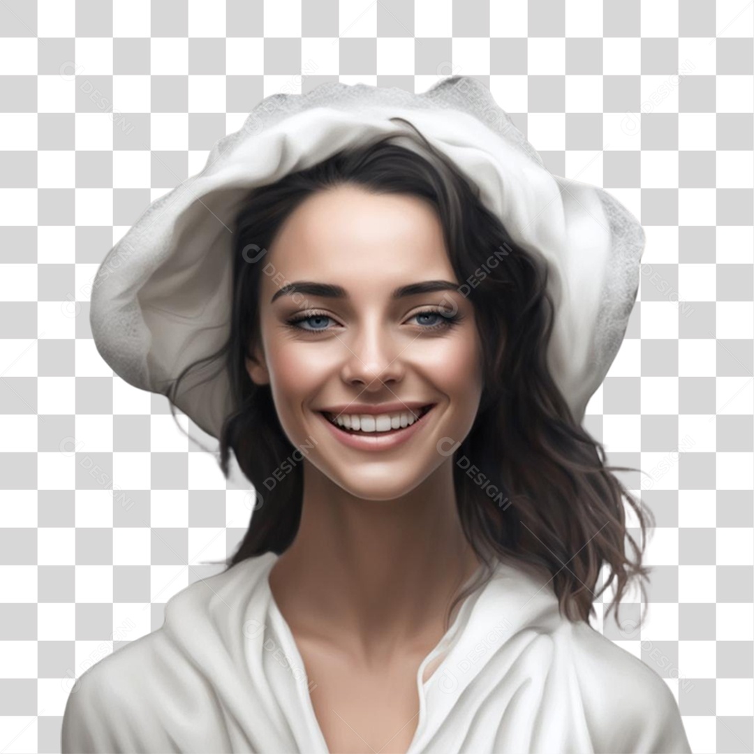 Mulher de Branco PNG Transparente