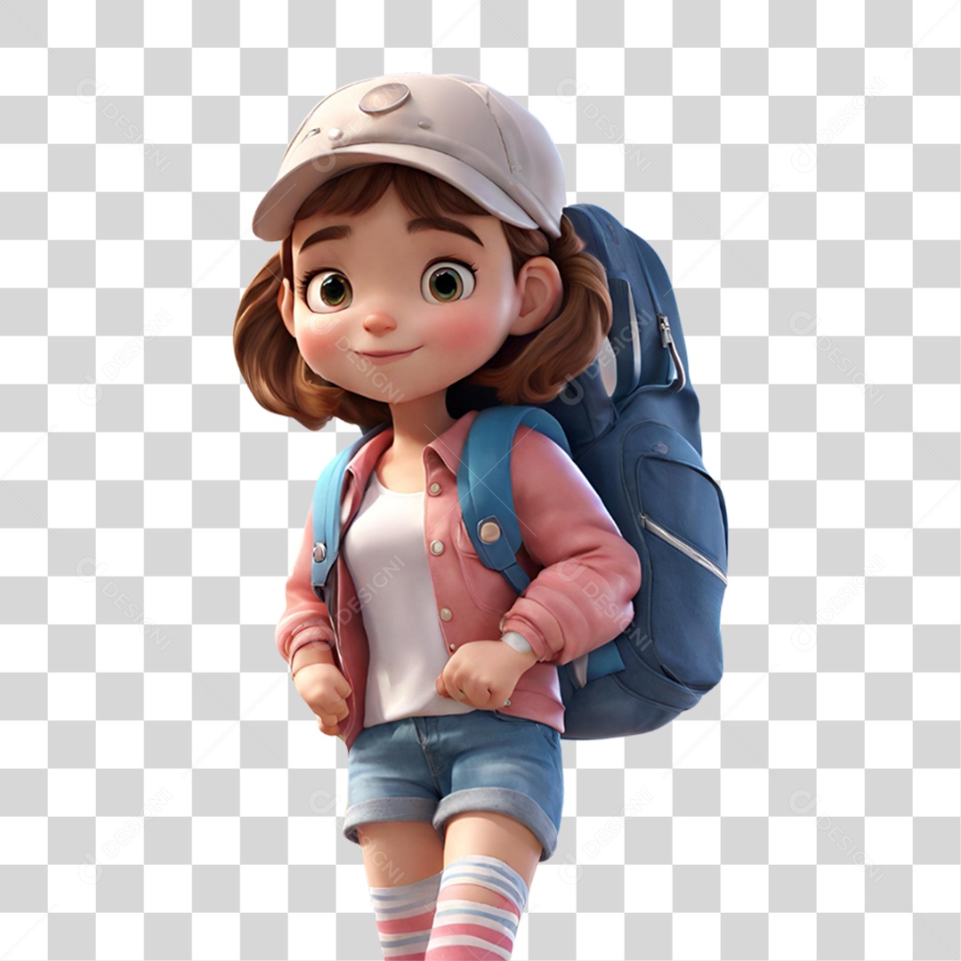 Personagem 3D  Volta ás Aulas PNG Transparente