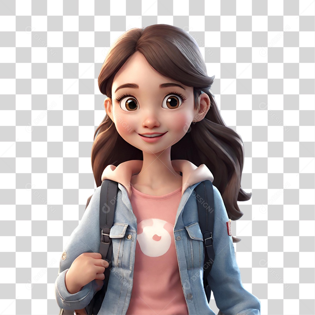 Personagem 3D  Volta ás Aulas PNG Transparente