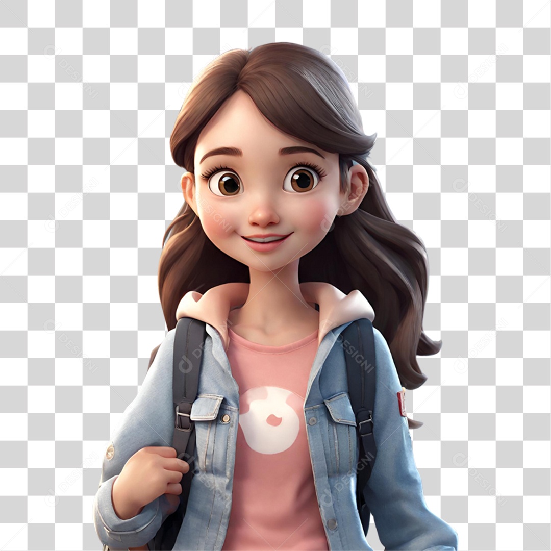Personagem 3D  Volta ás Aulas PNG Transparente