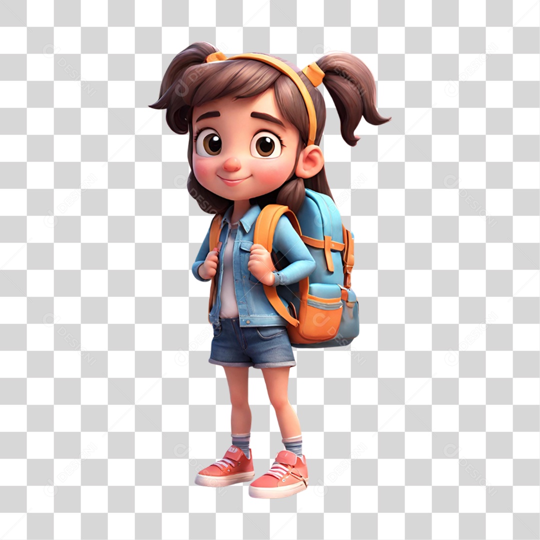 Personagem 3D  Volta ás Aulas PNG Transparente