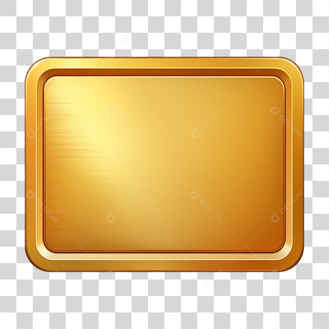 Placa Dourada PNG Transparente