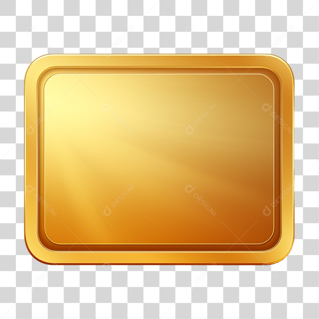 Placa Dourada PNG Transparente