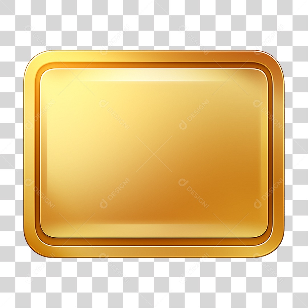 Placa Dourada PNG Transparente