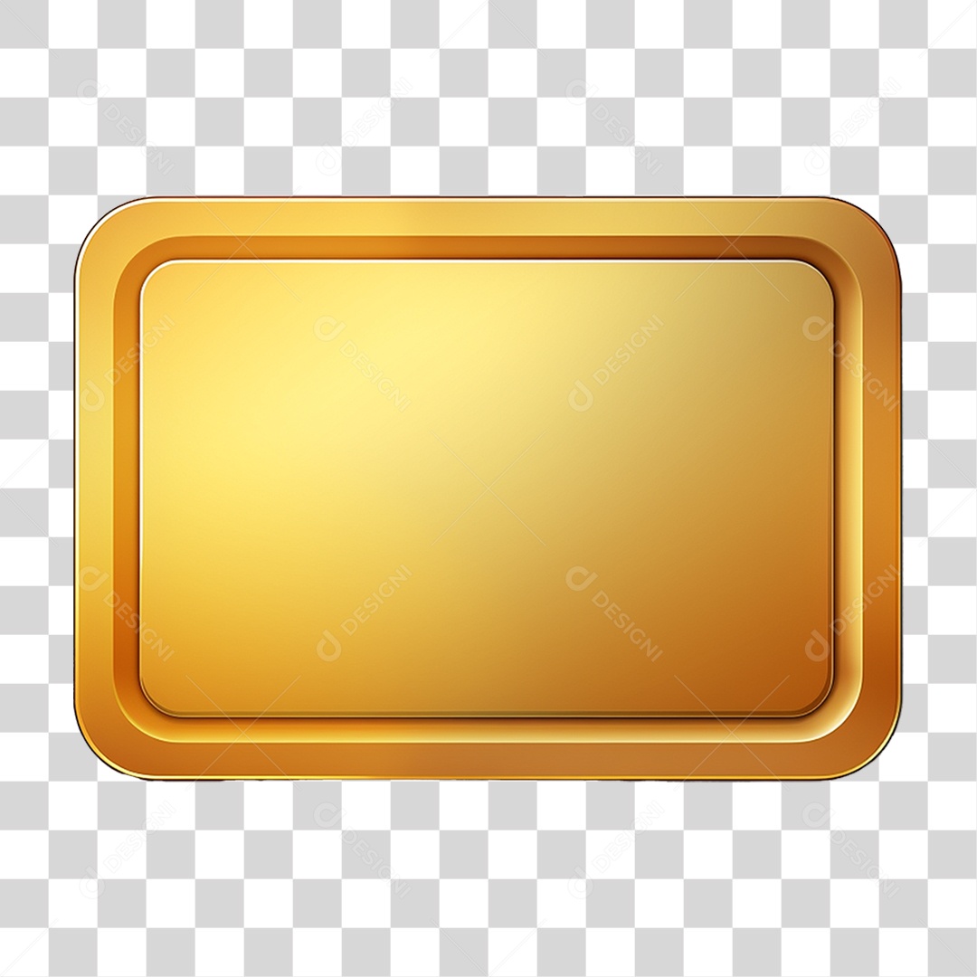 Placa Dourada PNG Transparente