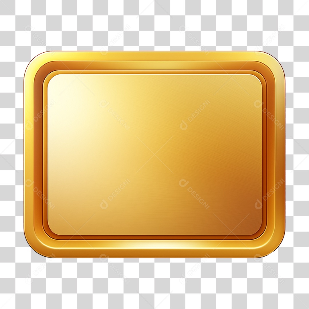 Placa Dourada PNG Transparente