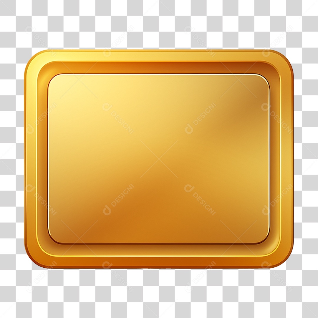 Placa Dourada PNG Transparente