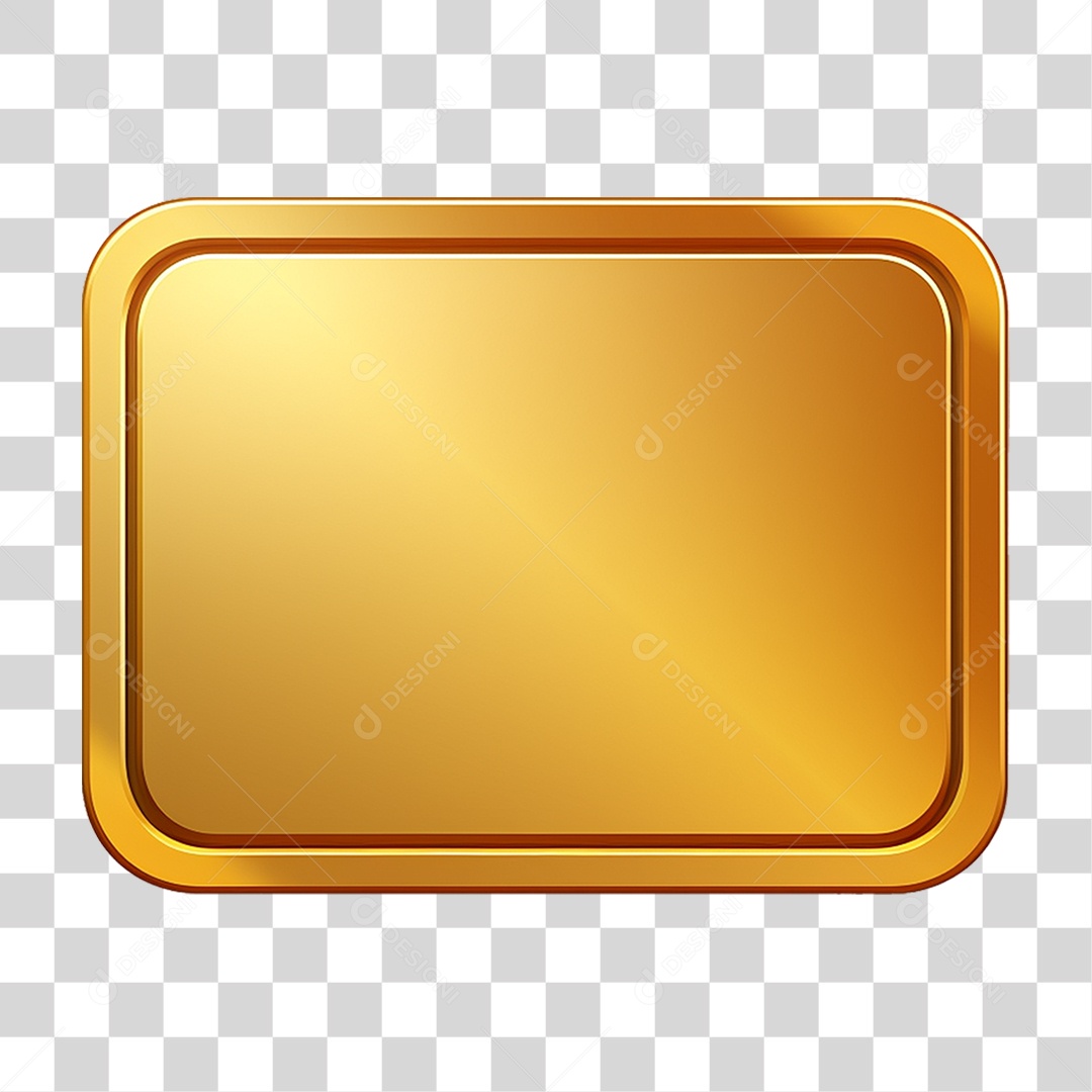 Placa Dourada PNG Transparente