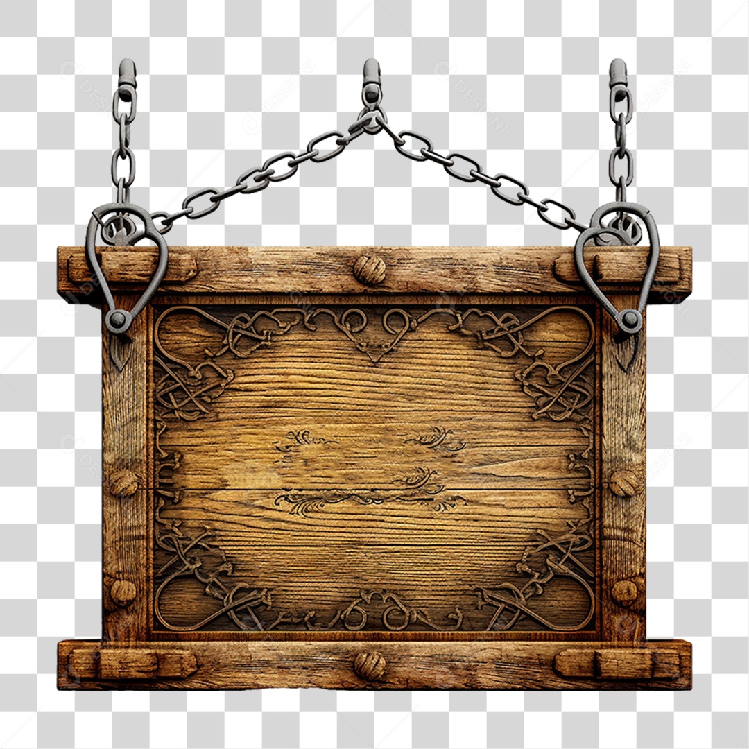 Placa de Madeira Medieval PNG Transparente