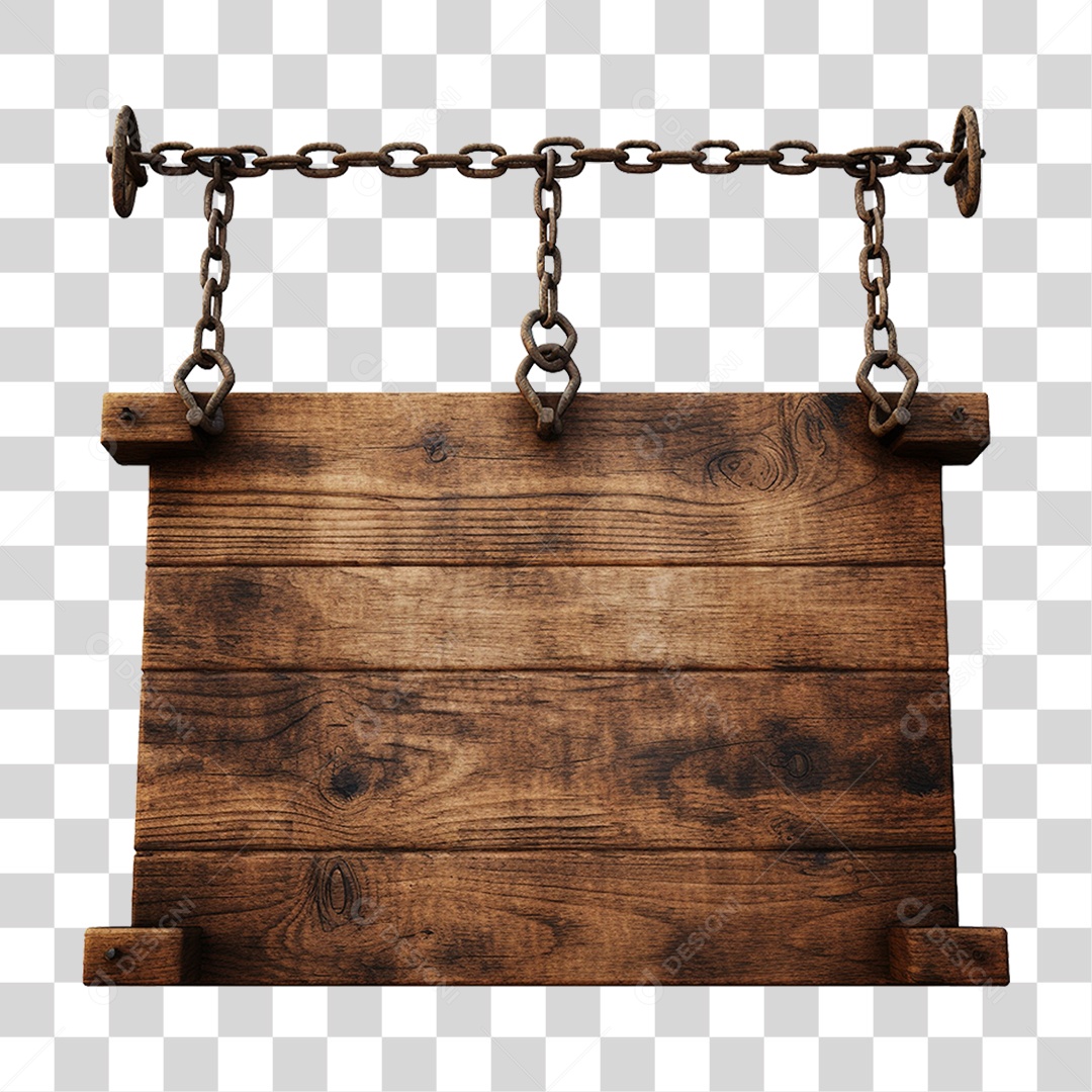 Placa de Madeira Medieval PNG Transparente