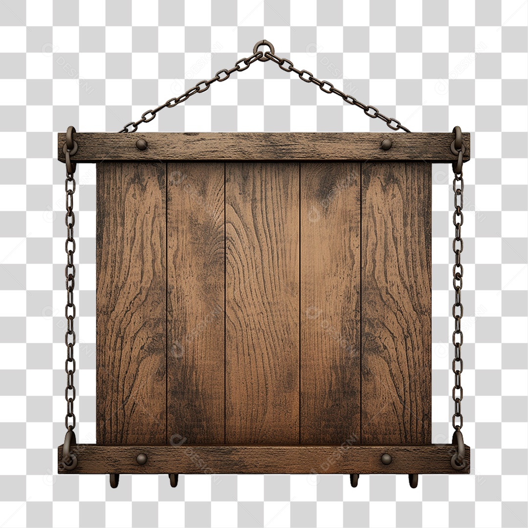 Placa de Madeira Medieval PNG Transparente