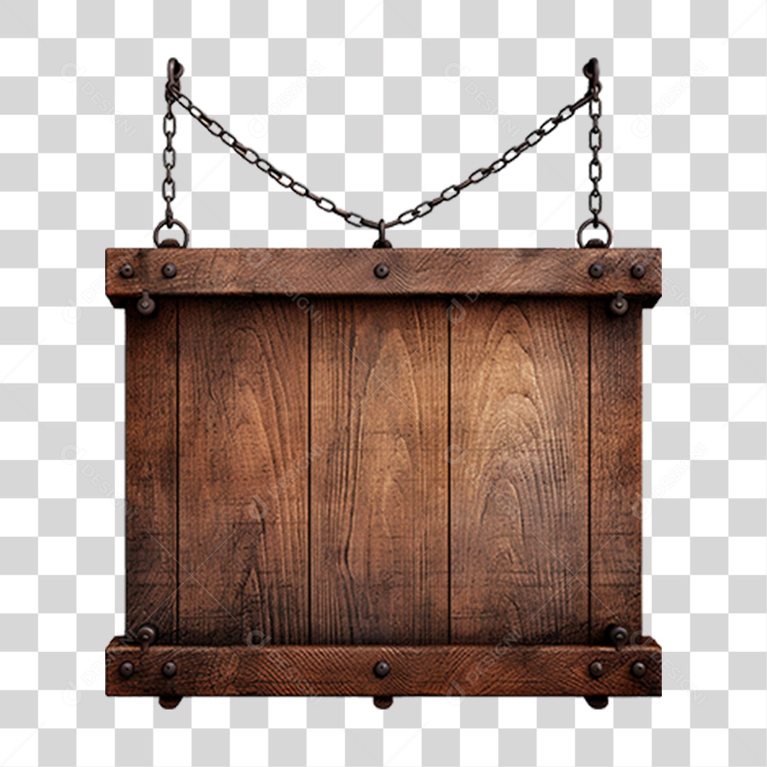 Placa de Madeira Medieval PNG Transparente