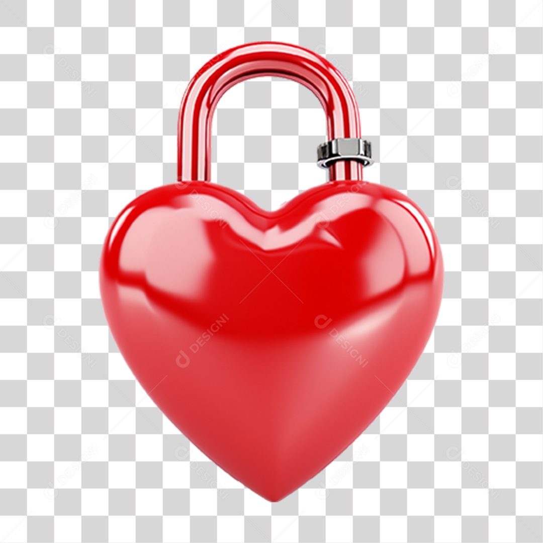 Cadeado de Coração PNG Transparente