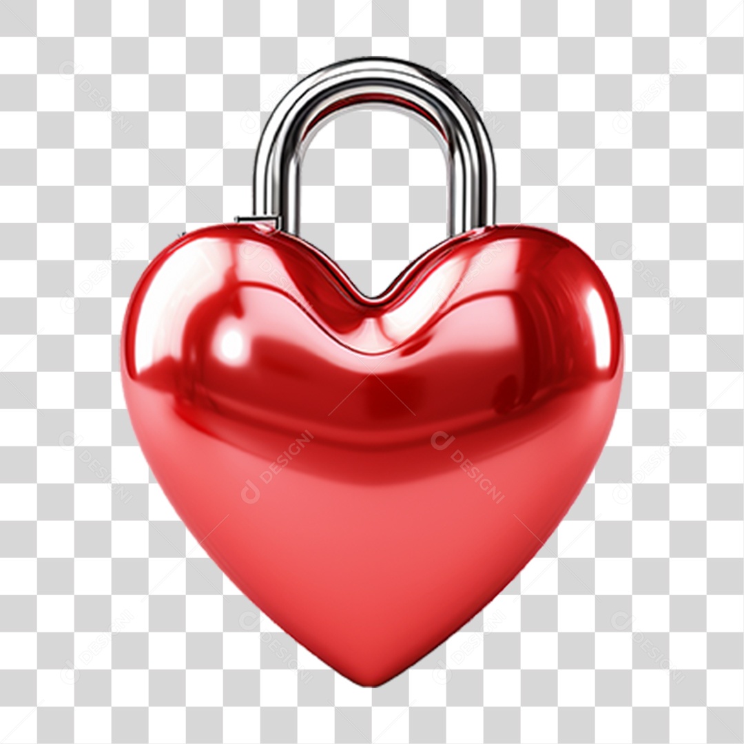 Cadeado de Coração PNG Transparente