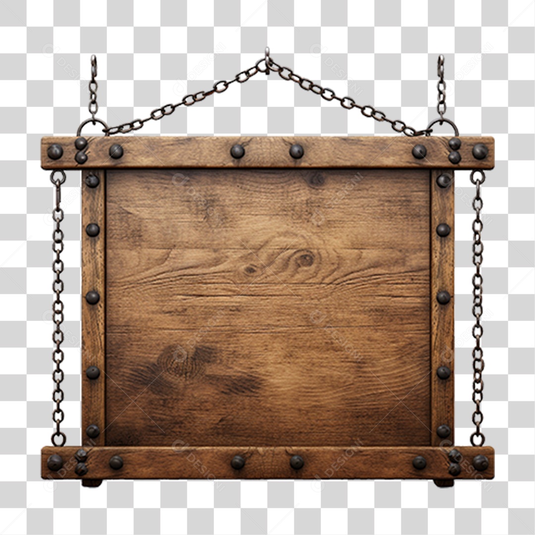 Placa de Madeira Medieval PNG Transparente