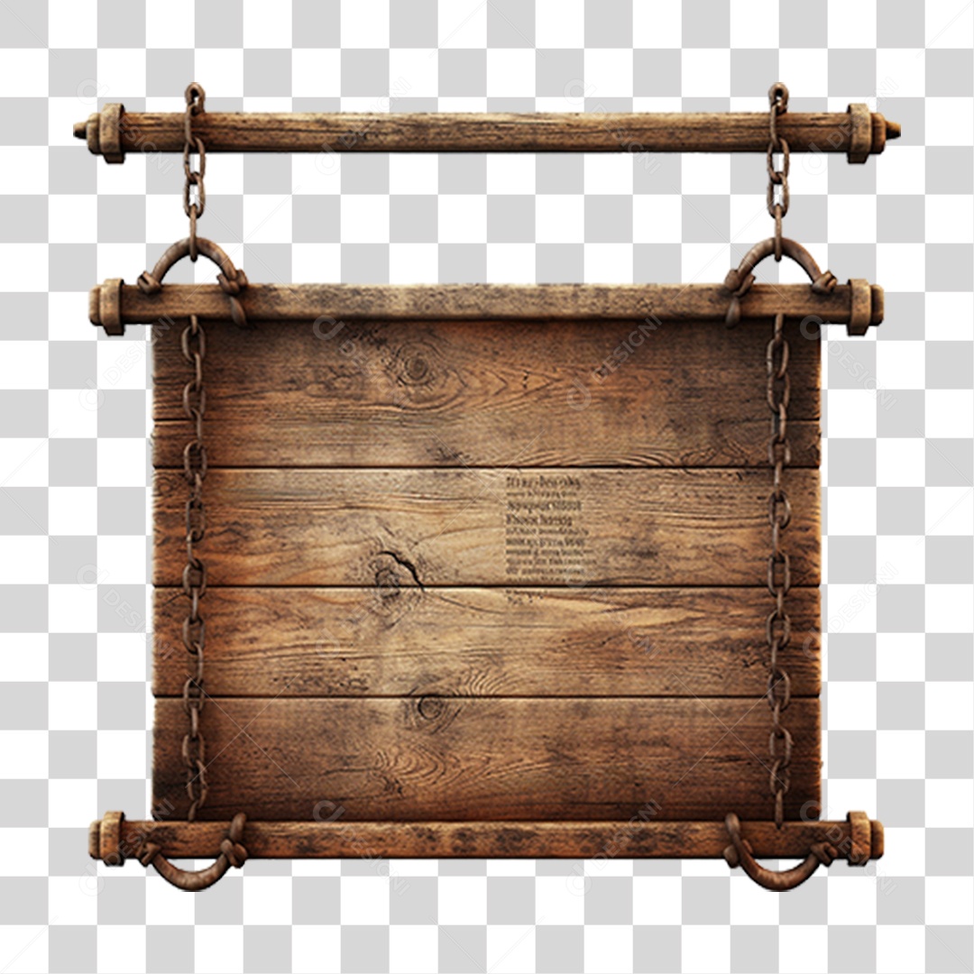 Placa de Madeira Medieval PNG Transparente