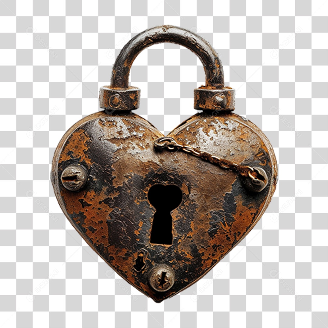 Cadeado de Coração PNG Transparente