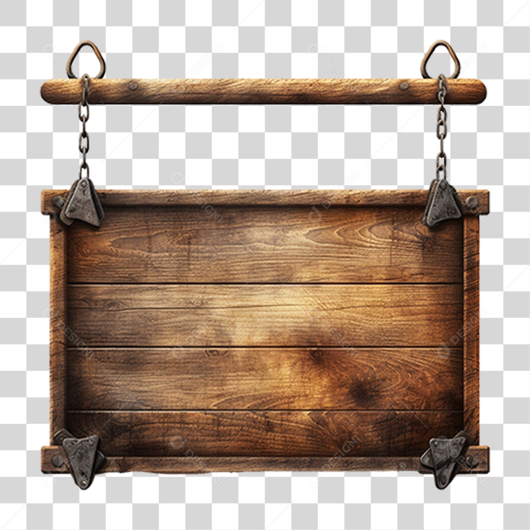 Placa de Madeira Medieval PNG Transparente