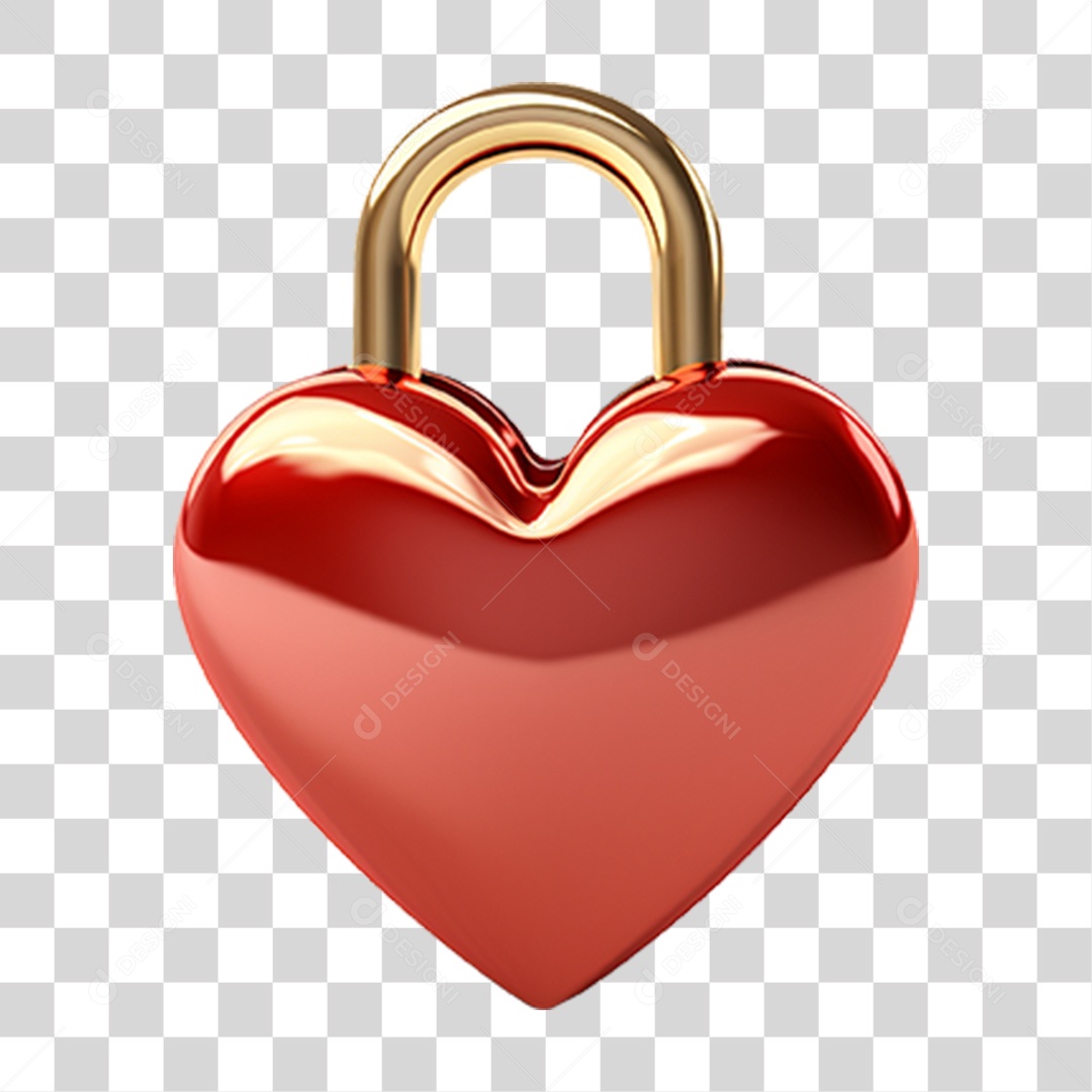 Cadeado de Coração PNG Transparente