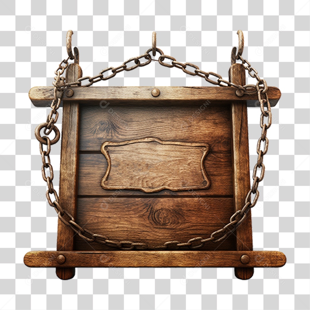 Placa de Madeira Medieval PNG Transparente