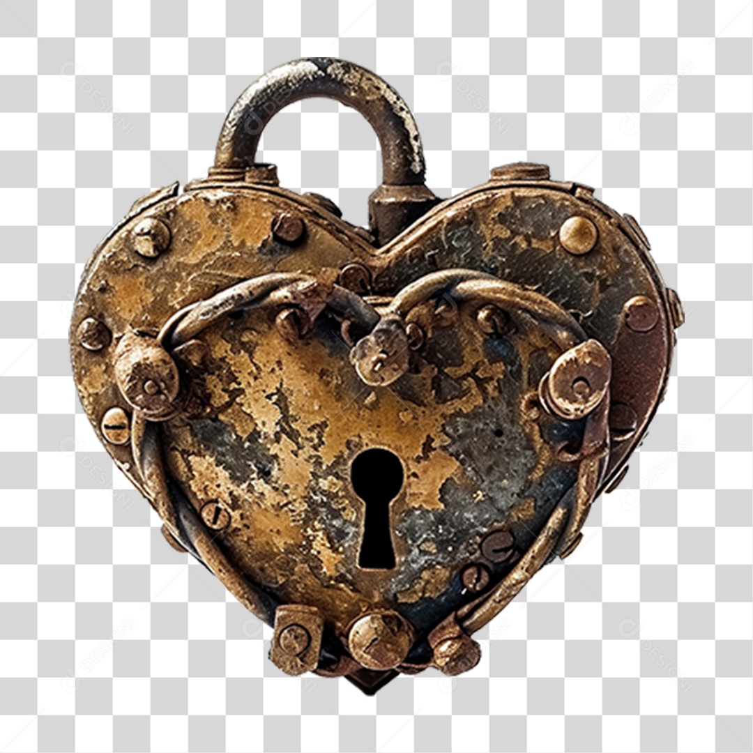 Cadeado de Coração PNG Transparente