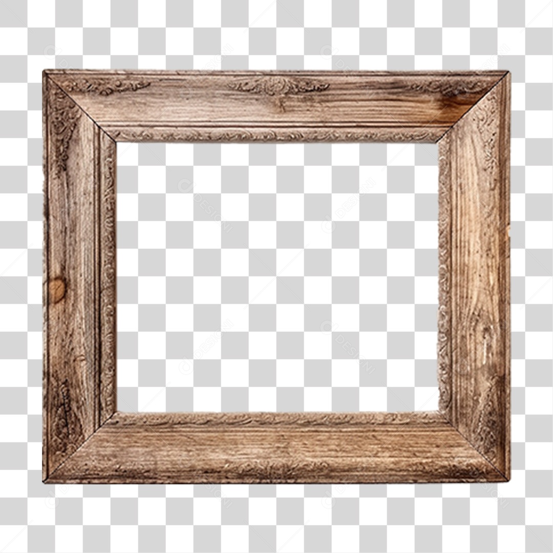 Moldura de Madeira Rústica PNG Transparente