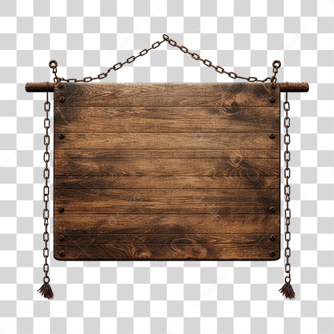 Placa de Madeira Medieval PNG Transparente