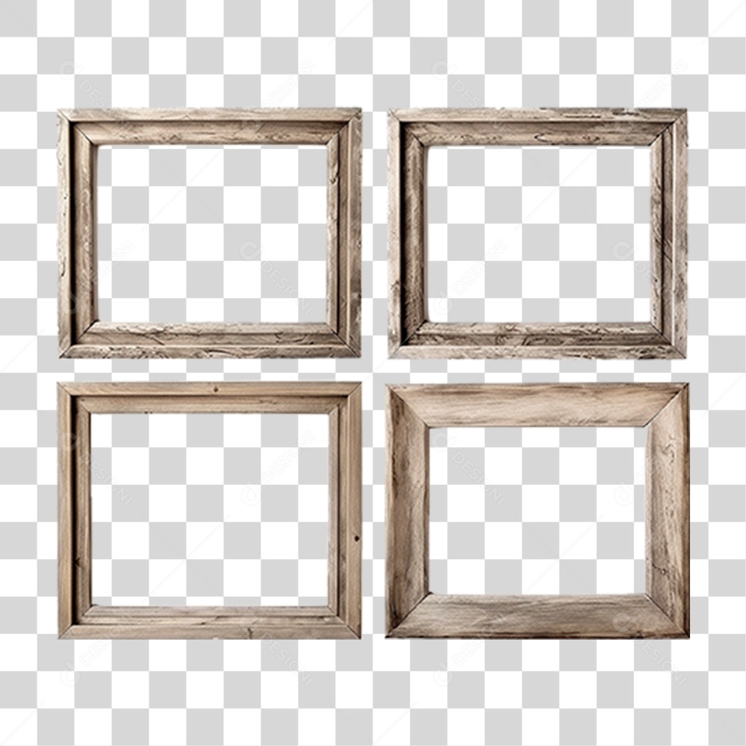 Moldura de Madeira Rústica PNG Transparente